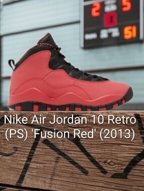 Air Jordan 10 Retro (PS) Rare "Fusion Red" Kids 13.5c NEW W/OG BOX